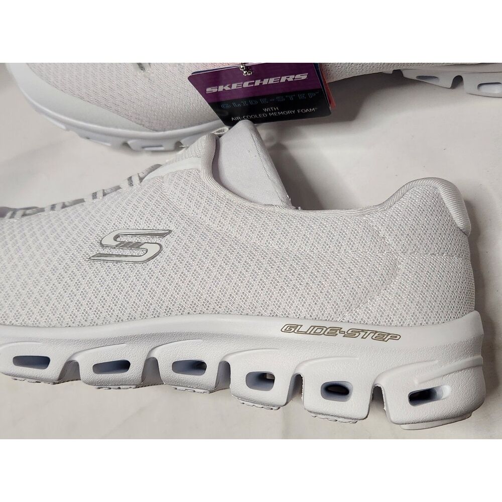 Skechers Glide‑Step Resilience Women’s 10 Wide Fit White Silver - Picture 6 of 11